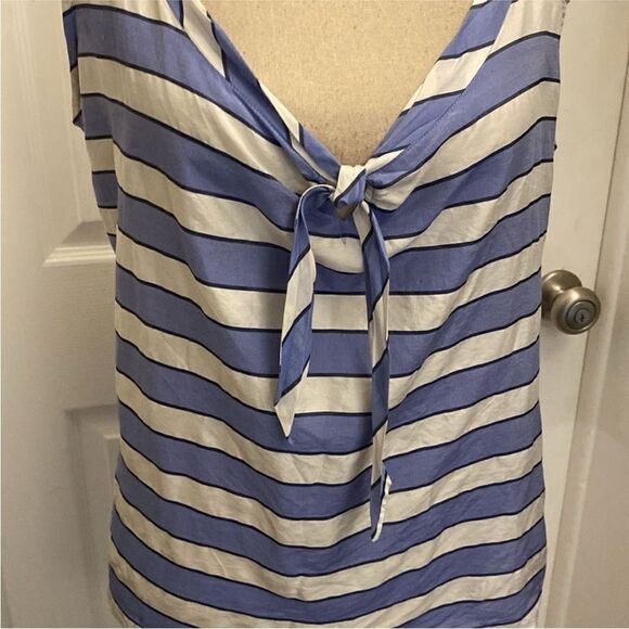 Escada Blue and White Striped Tank Top, L - Picture 4 of 7